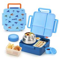 Bento Box Norxely com garrafa térmica para crianças de grande capacidade azul Bento Box Norxely com garrafa térmica para crianças de grande capacidade azul