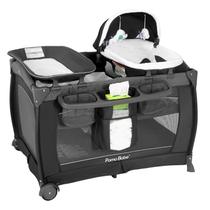 Berçário Playard Pamo Babe Deluxe 4 em 1 - Cinza - Com Berço e Trocador
