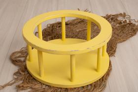 Bercinho Rústico Redondo Newborn Acompanhamento Tina Vazada props ensaio estudio foto