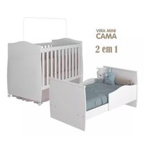 Berço 100% Mdf Branco Americano Conforto De Bebê Vira Cama