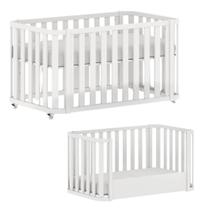 Berço 2 em 1 vira Cama MDF Branco modelo Evolutivo Linha Loop Marca Quater Móveis Berço 2 em 1 vira Cama MDF Branco modelo Evolutivo Linha Loop Marca Quater Móveis