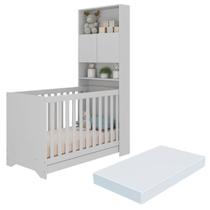 Berço 3 em 1 com Colchão e Armário 2 Portas Multimóveis MP4161