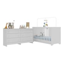 Berço 3 Em 1 Com Colchão Incluso E Cômoda Pipoca Multimóveis Branco Berço 3 Em 1 Com Colchão Incluso E Cômoda Pipoca Multimóveis Branco