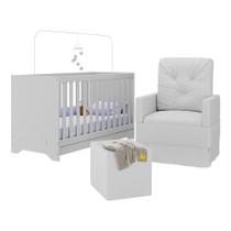 Berço 3 Em 1 Com Colchão Poltrona Amamentação E Puff Multimóveis Mp4160 Branco Branco Berço 3 Em 1 Com Colchão Poltrona Amamentação E Puff Multimóveis Mp4160 Branco Branco