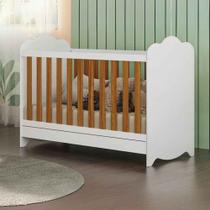 Berço 3 em 1 MDF 100% MDF Clara - Moveis Peroba Branco Amendoa