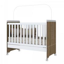 Berço 3 em 1 Mini Cama Pão de Mel em MDF - Branco/Rustico