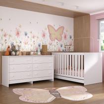 Berço 3 em 1 para Colchão 130 x 60cm com Cômoda Doce de Leite Multimóveis MP4297