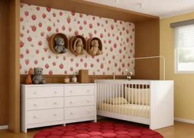 Berço 3 em 1 para Colchão 130 x 60cm com Cômoda Framboesa Multimóveis MP4295 Berço 3 em 1 para Colchão 130 x 60cm com Cômoda Framboesa Multimóveis MP4295