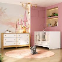 Berço 3 em 1 para Colchão 130 x 60cm com Cômoda Framboesa Multimóveis MP4679