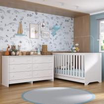 Berço 3 em 1 para Colchão 130 x 60cm com Cômoda Pipoca Multimóveis MP4293