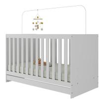 Berço 3 Em 1 Para Colchão 130 X 60cm Doce De Leite Multimóveis Mp0527r Branco
