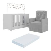 Berço 3x1 com Colchão Incluso e Poltrona de Amamentação Elza Multimóveis MP4088