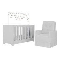 Berço 3x1 Com Poltrona De Amamentação Multimóveis Mp4070 Branco Branco Berço 3x1 Com Poltrona De Amamentação Multimóveis Mp4070 Branco Branco