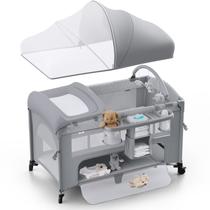 Berço 4 em 1 Baby Playard Obee Odee com trocador e armazenamento