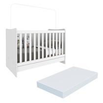 Berço 4 em 1 com Colchão Incluso Multimóveis Evolution vira Escrivaninha FG3024 Branco
