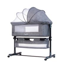 Berço 6 em 1 Portátil Moises Com Mosquiteiro De Bebê Acopla Na Cama Cinza Claro Buga Kids