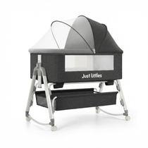 Berço 6 em 1 Portátil Moises Com Mosquiteiro De Bebê Acopla Na Cama Cinza Escuro- Just Littles