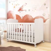 Berço Americano 100% MDF Uli Móveis Peroba Branco Brilho