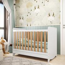 Berço Americano 3 em 1 Ben 100% Mdf Brilho/Amêndoa - Móveis Peroba