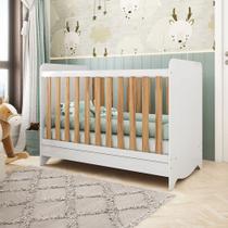 Berço Americano 3 em 1 Ben 100% Mdf Brilho/Amêndoa - Móveis Peroba