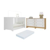 Berço Americano 3 em 1 com Colchão Incluso e Cômoda Caramelo Multimóveis MP4678 Berço Americano 3 em 1 com Colchão Incluso e Cômoda Caramelo Multimóveis MP4678