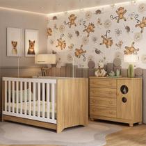 Berço Americano 3 em 1 com Cômoda 1 Porta 4 Gavetas Bombom Multimóveis MP4708