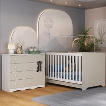 Berço Americano 3 em 1 com Cômoda 1 Porta 4 Gavetas Doçura Multimóveis MP4725