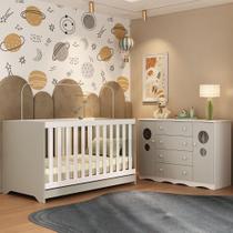 Berço Americano 3 em 1 com Cômoda 2 Portas 4 Gavetas Sonho Multimóveis MP4713