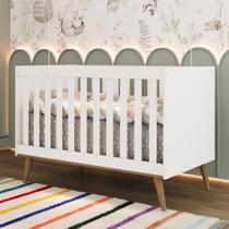 Berço Americano 3 em 1 Retrô Pé Palito Mini Cama Mini Sofá Ludmila MDF Branco