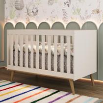Berço Americano 3 em 1 Retrô Pé Palito Mini Cama Mini Sofá Ludmila MDF Off White