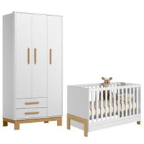 Berço Americano 4300 Mini Cama Fantasia E Guarda Roupa Infantil Q Encanto Slim 4340 Branco Acetinado Qmovi