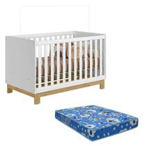 Berço Americano 4315 Slim Branco Acetinado Com Colchão Tend Tudo - Qmovi