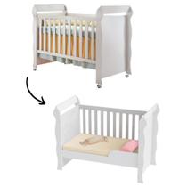 Berço Americano Bebê Vira Cama Mirelle Branco Carolina Baby