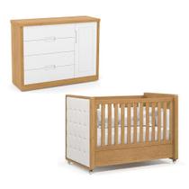 Berço Americano Capitonê New Boucle E Cômoda Infantil Tutto New Freijó - Matic Berço Americano Capitonê New Boucle E Cômoda Infantil Tutto New Freijó - Matic