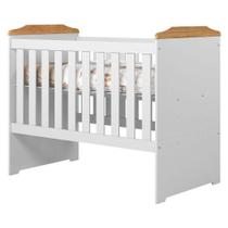 Berço Americano Carinho MDF Branco Amadeirado Acetinado Tigus Móveis