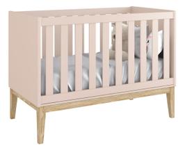 Berço Americano Classic New Rosa Fosco com Natural - MoveisAqui