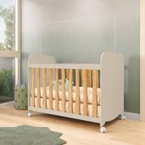 Berço Americano com Rodízios 100% MDF Mimo Espresso Móveis Bege Off White/Amêndoa Berço Americano com Rodízios 100% MDF Mimo Espresso Móveis Bege Off White/Amêndoa