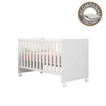 Berço Americano com Rodízios e Colchão 70 cm Light Doce Sonho Branco Qmovi Ortobom