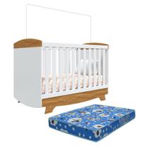 Berço Americano Cris Retrô 3 em 1 com Colchão Baby Physical - Móveis Peroba