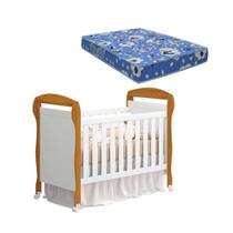 Berço Americano Danny 2 em 1 Branco Fosco/ Savana Fosco com Colchão - Reller