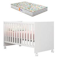 Berço Americano Doce Sonho 100 Branco Brilho com Colchão Gazin Qmovi