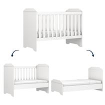 Berço Americano E Cama Bebê 3 Em 1 Mel Branco Carolina Baby