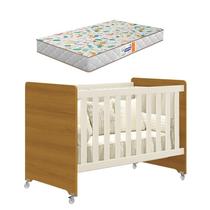 Berço Americano Evolution 4 em 1 Areia Acetinado Savana com Colchão Gazin- Reller