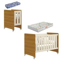 Berço Americano Evolution 4 em 1 Areia Acetinado Savana com Colchão Mini e Colchão Americano Gazin - Reller Berço Americano Evolution 4 em 1 Areia Acetinado Savana com Colchão Mini e Colchão Americano Gazin - Reller