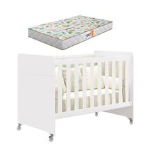 Berço Americano Evolution 4 em 1 Branco Acetinado com Colchão Gazin - Reller Berço Americano Evolution 4 em 1 Branco Acetinado com Colchão Gazin - Reller