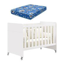 Berço Americano Evolution 4 em 1 Branco Acetinado com Colchão Ortobom - Reller