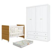 Berço Americano Evolution 4 em 1 com Colchão Gazin Branco Móveis Henn Berço Americano Evolution 4 em 1 com Colchão Gazin Branco Móveis Henn