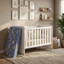 Berço Americano Evolution Multifuncional 4 em 1 Branco Fosco com Colchão - Reller