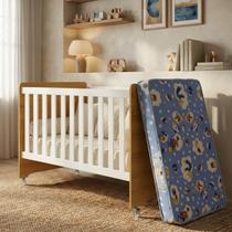 Berço Americano Evolution Multifuncional 4 em 1 Branco Fosco/ Savana com Colchão - Reller