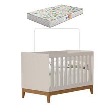 Berço Americano Flip Areia Acetinado com Colchão Gazin - Reller